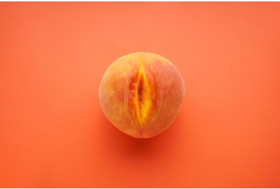 peach sliced vaginal concept