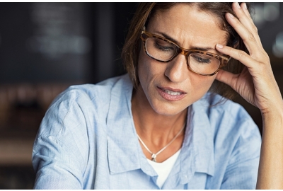 portrait of stressed mature woman