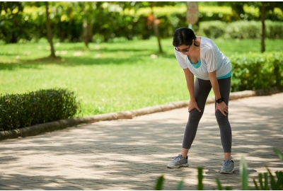 woman stopping catch breath