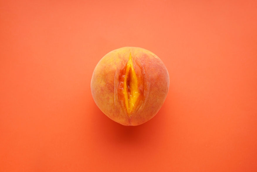 peach sliced vaginal concept