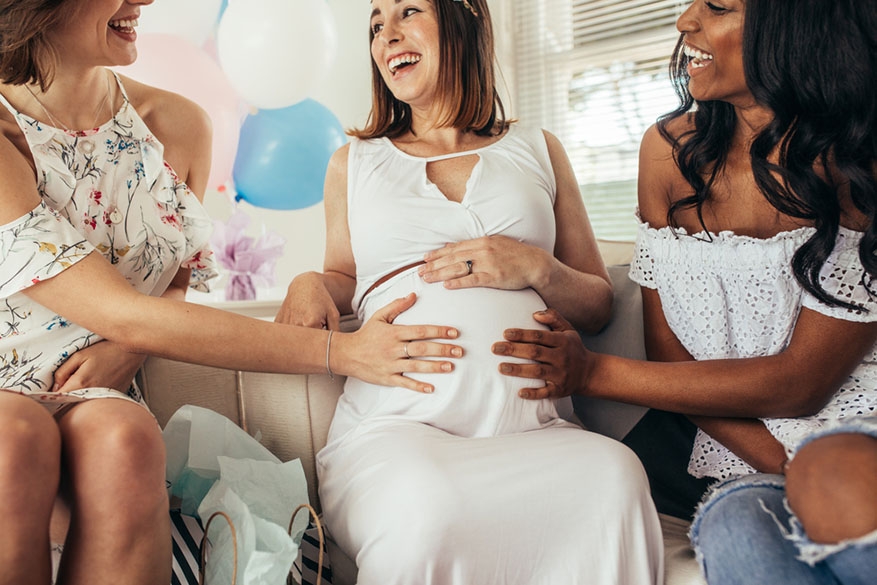 pregnant woman with friends