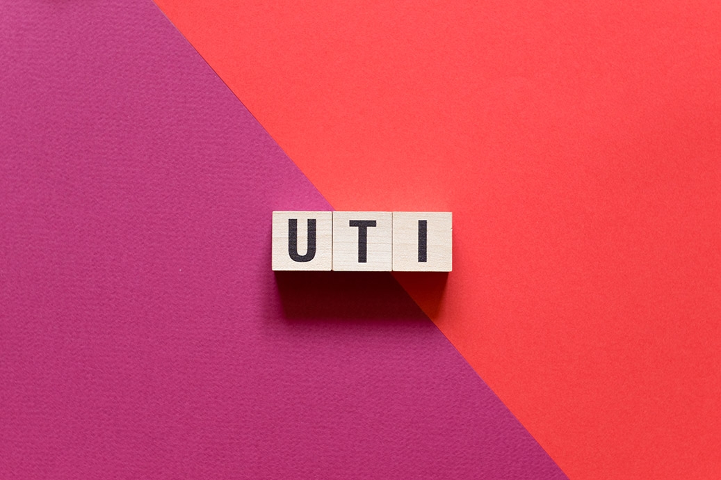 uti word concept on cubes