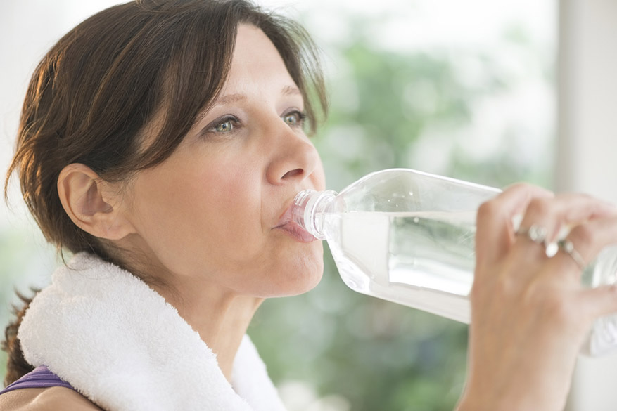 woman drinking water