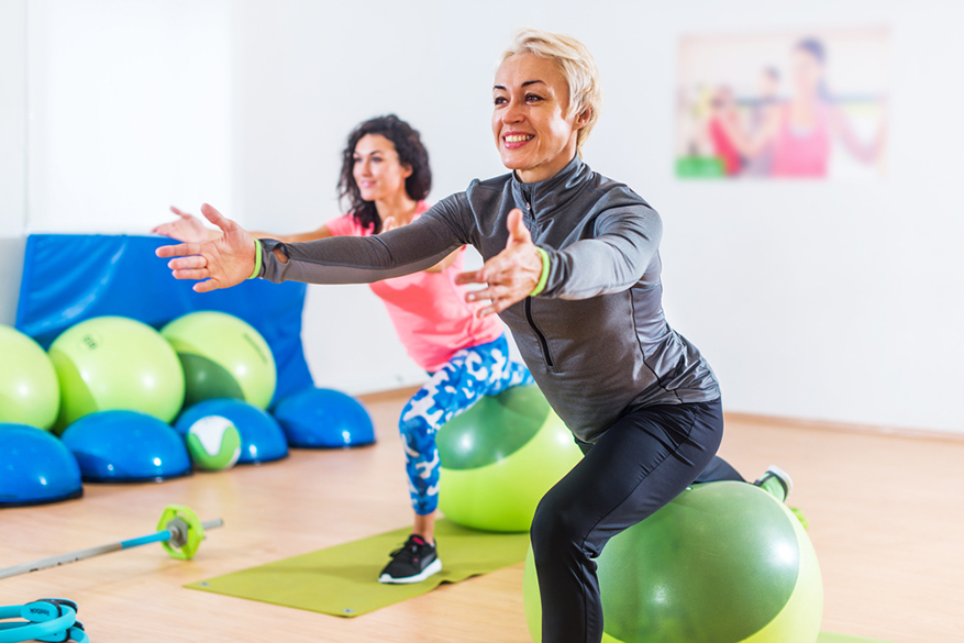 women doing stretching exercises