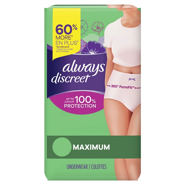 Always Discreet Maximum Underwear, XXLarge Sofia & Grace
