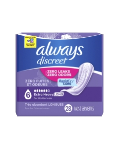 Always Discreet Extra Heavy Long Pads for Bladder Leaks