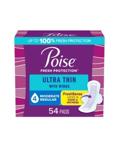 Poise Ultra Thin Pad w/Wings, Moderate