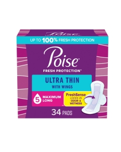 Poise Ultra Thin Pad w/Wings, Maximum